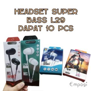 HEADSET HITAM PUTIH SUARA MANTAP + MIC