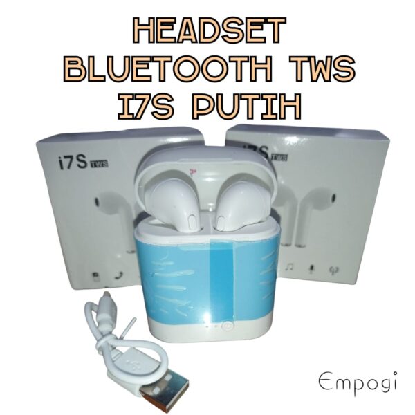 HEADSET BLUETOOTH WIRELESS TWS i17 PUTIH