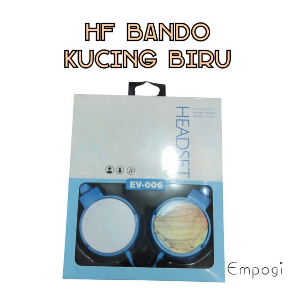 HEADSET BANDO KARAKTER BIRU DAN PINK DENGAN KABEL