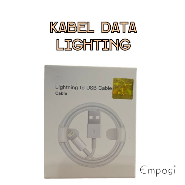 KABEL DATA TIPE LIGHTING PUTIH PANJANG 1M