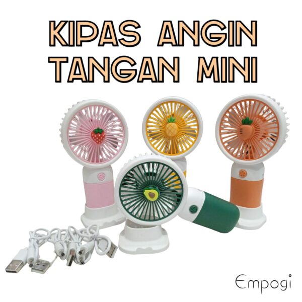 KIPAS PORTABLE MINI KIPAS ANGIN TANGAN BATERAI CHARGE